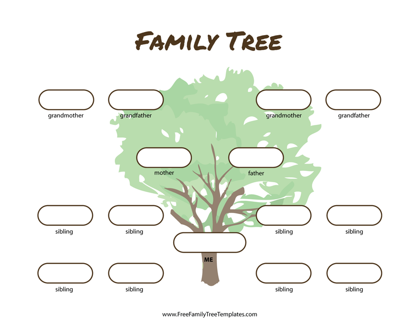 3 Generation Family Tree Many Siblings Template Free Family Tree 