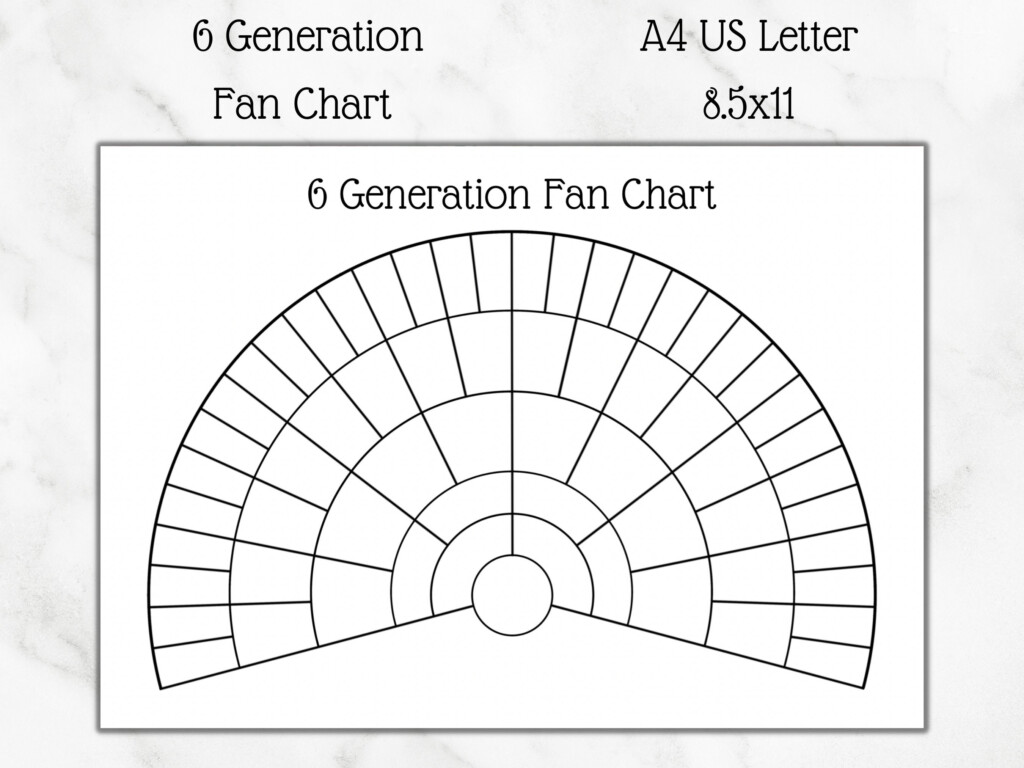 6 Generation Fan Chart Printable Stationery Keep Your Ancestors 