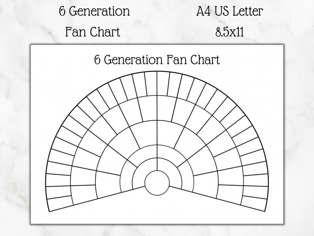 6 Generation Fan Chart Printable Stationery Keep Your Ancestors 