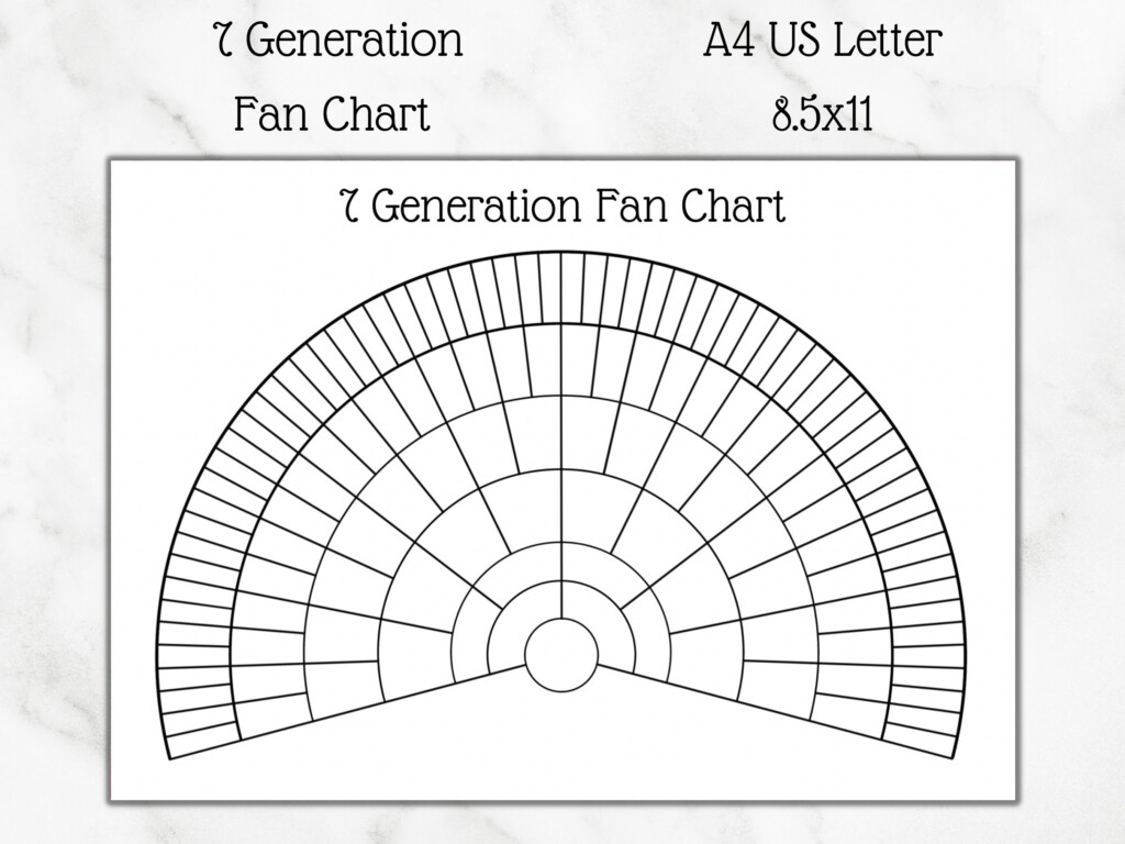 7 Generation Fan Chart Printable Stationery Keep Your Ancestors 
