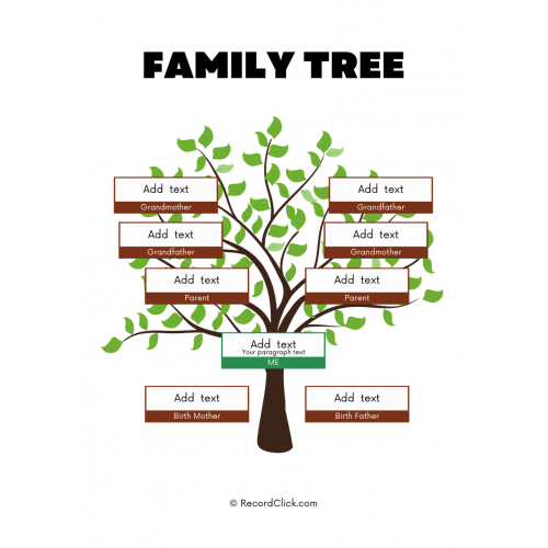 Adoptive Family Tree Template Download Editable RecordClick