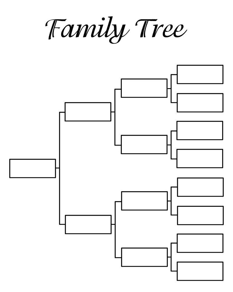 Awesome Fill In The Blank Family Tree Template Family Tree Printable 