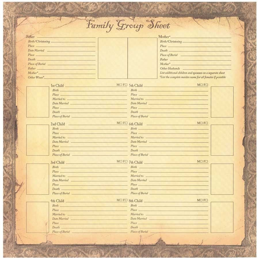 Family Group Sheet Download Family Tree Printable Family Tree Chart 