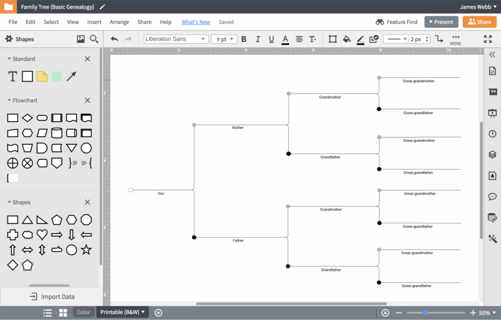Family Tree Maker Printing Large Charts Family Tree Generator Lucidchart