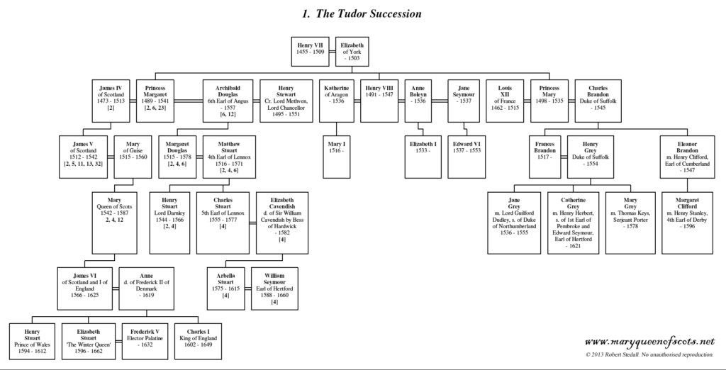 Family Tree Of The Tudor Succession Maryqueenofscots