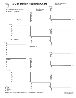 Fillable Online 5 Generation Pedigree Chart Misbach Fax Email Print 