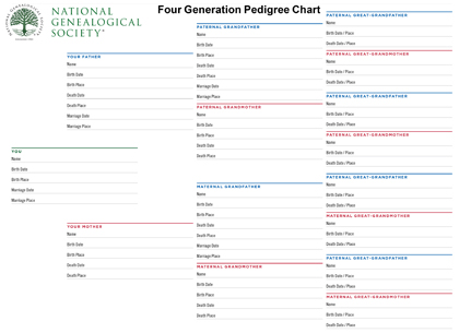 Free Charts And Templates National Genealogical Society Family 