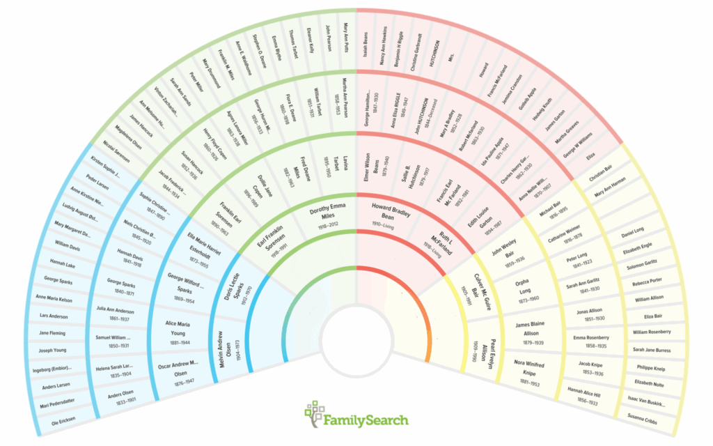 Free Genealogy Fan Chart Print Family Tree Template FamilySearch