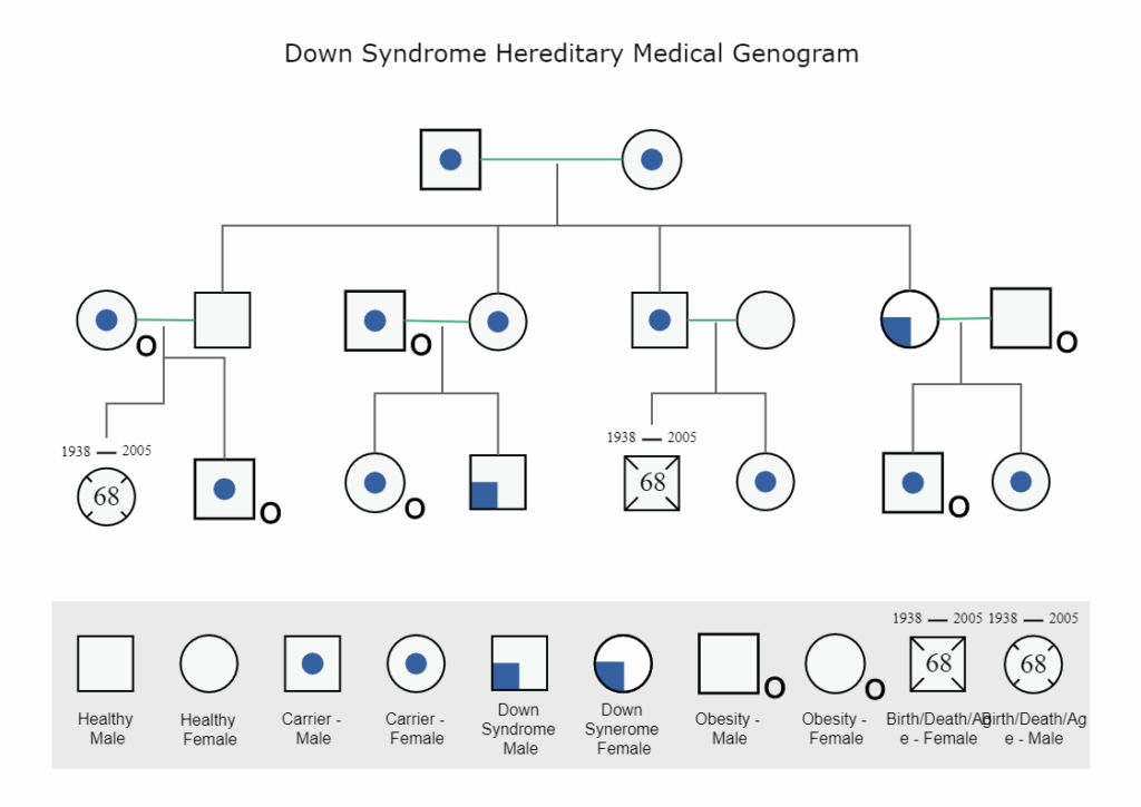 Hereditary Medical Genogram For Down Syndrome EdrawMax EdrawMax 