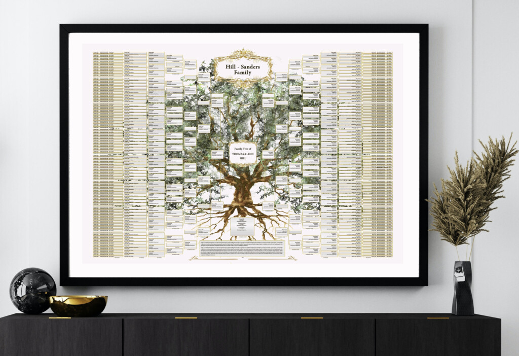 Large 10 Generations Family Tree Printable Digital File Royal 212