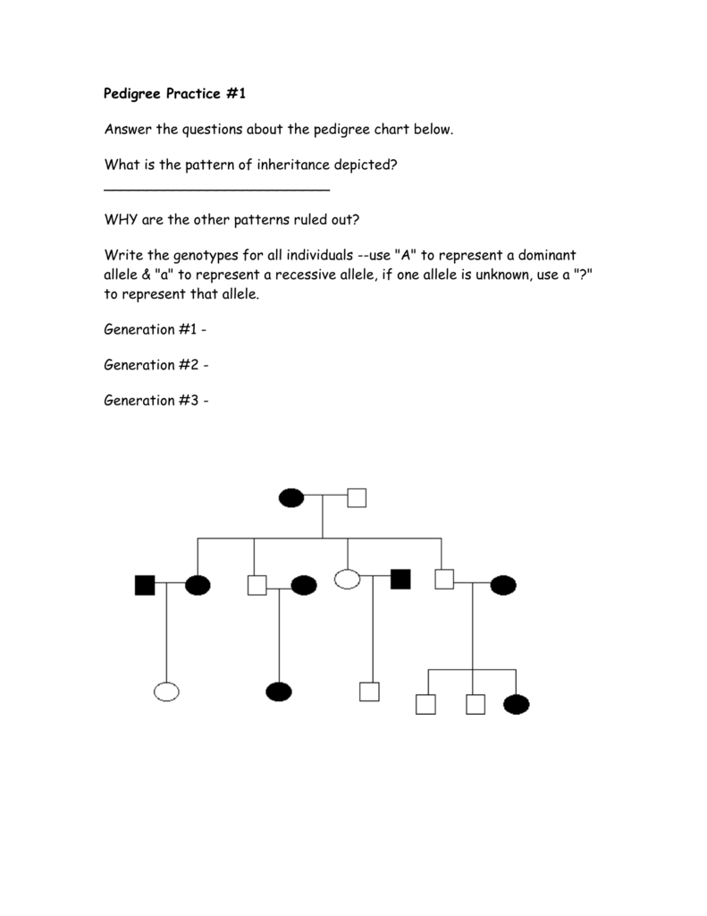 Pedigree Chart Practice Questions