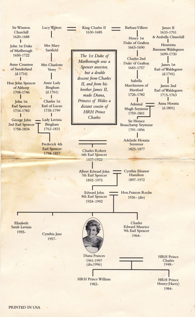 Princess Diana Spencer Family Tree Jame Holguin