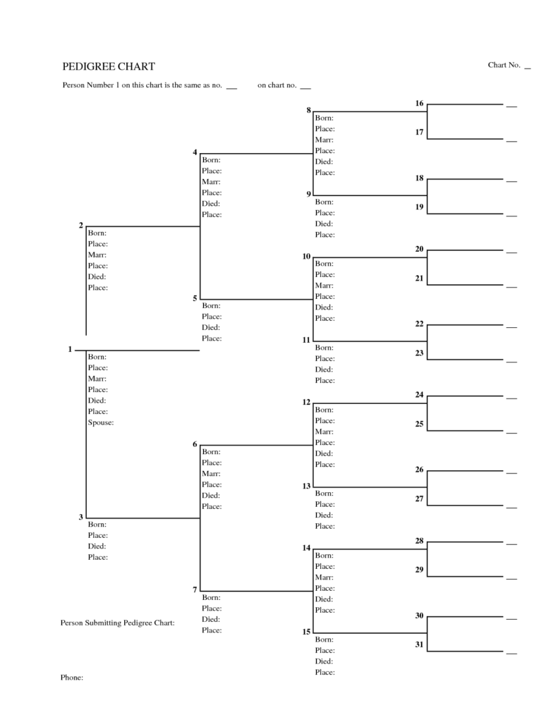 Printable Pedigree Chart Printable Forms Free Online