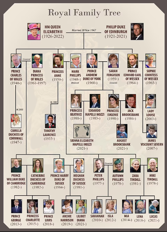 Royal Family Tree Meet The Members Of Queen Elizabeth II 39 s Family UK 